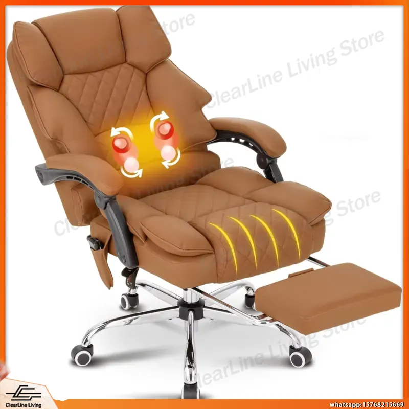 Office Footrest Cushion - Kursi Kantor Pijat Berpemanas dengan Sandaran