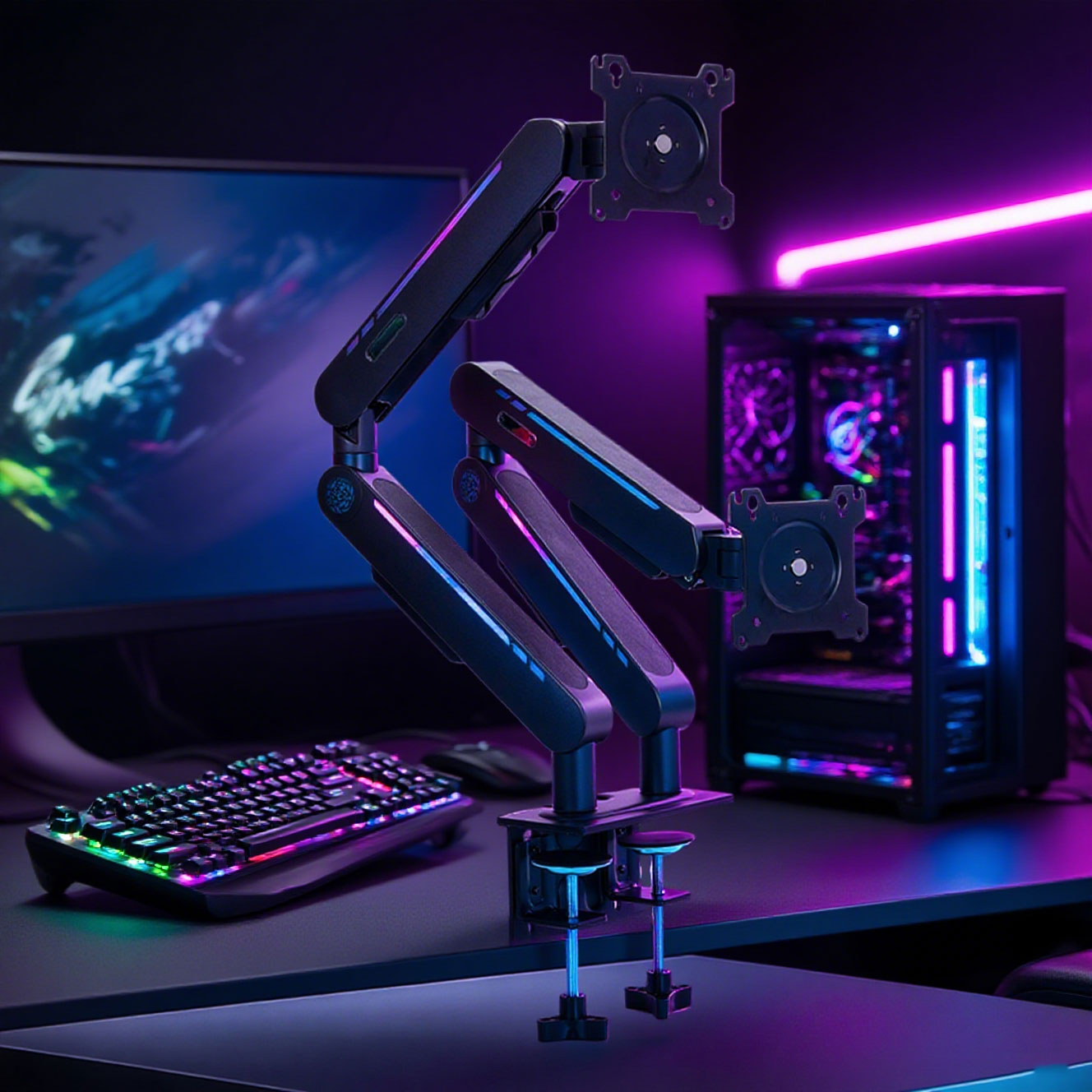 Adjustable Monitor Mount - Penyangga Meja dengan Pegas Gas Terbaru