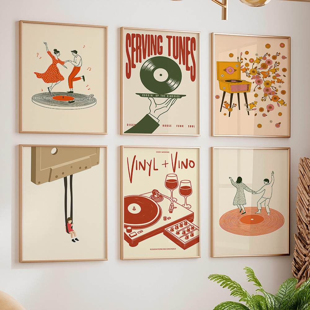 Office Furniture Modern - 1 Buah Poster Kanvas Musik Antik
