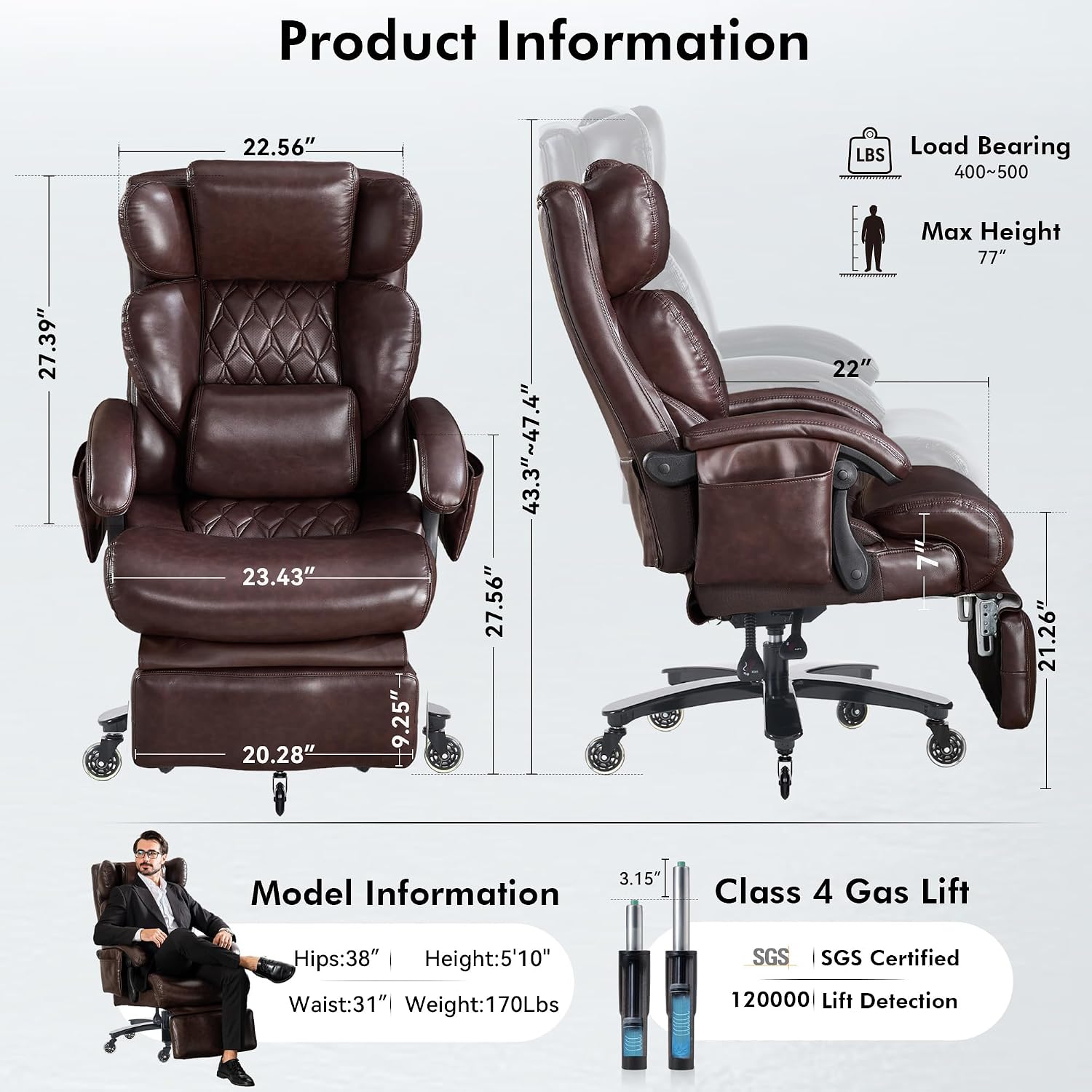 Office Footrest Cushion - Kursi Kantor Ergonomis Besar & Tinggi