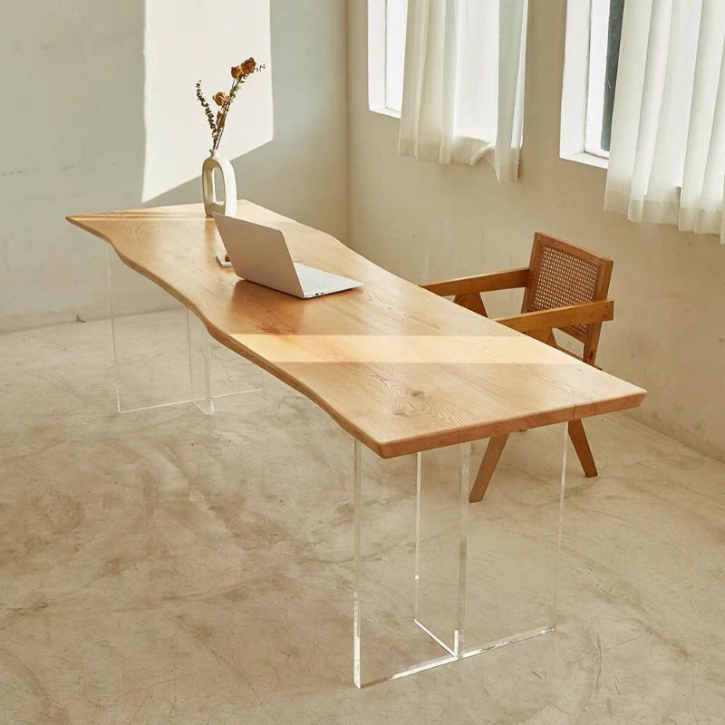Meja Mengambang Akrilik Kayu S - Office Furniture Modern ulasan dan harga