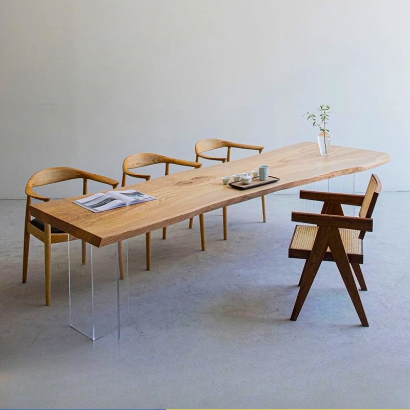 Meja Mengambang Akrilik Kayu S - Office Furniture Modern ulasan dan harga