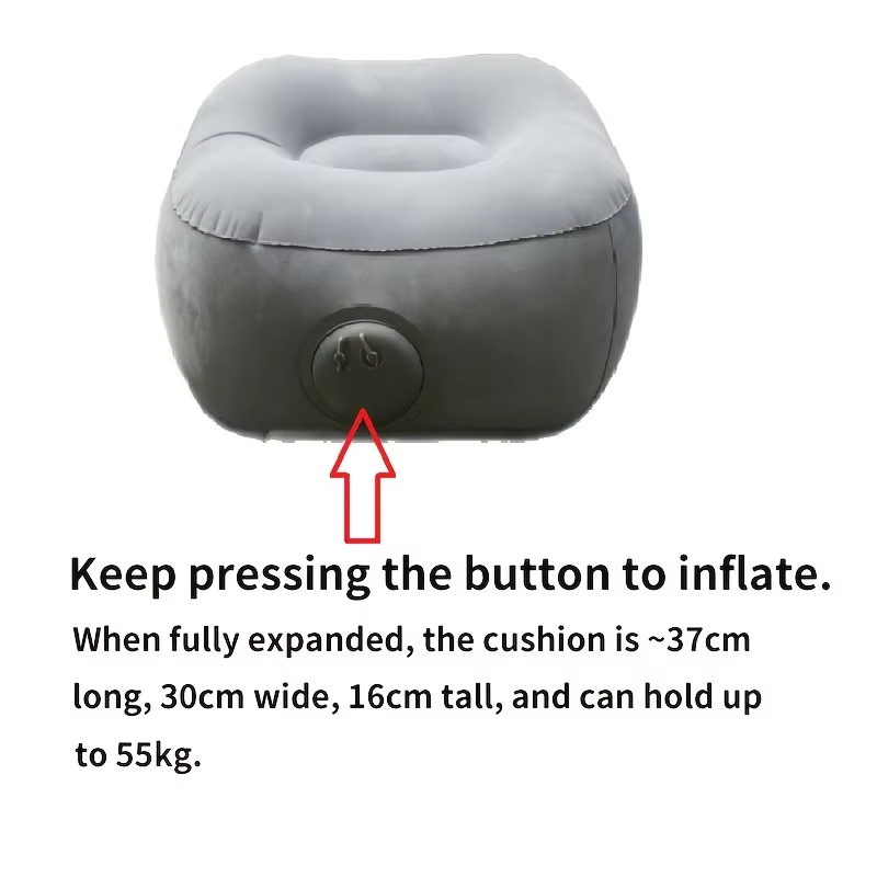 Bantal Penyangga Kaki Tiup PVC - Office Footrest Cushion ulasan dan harga