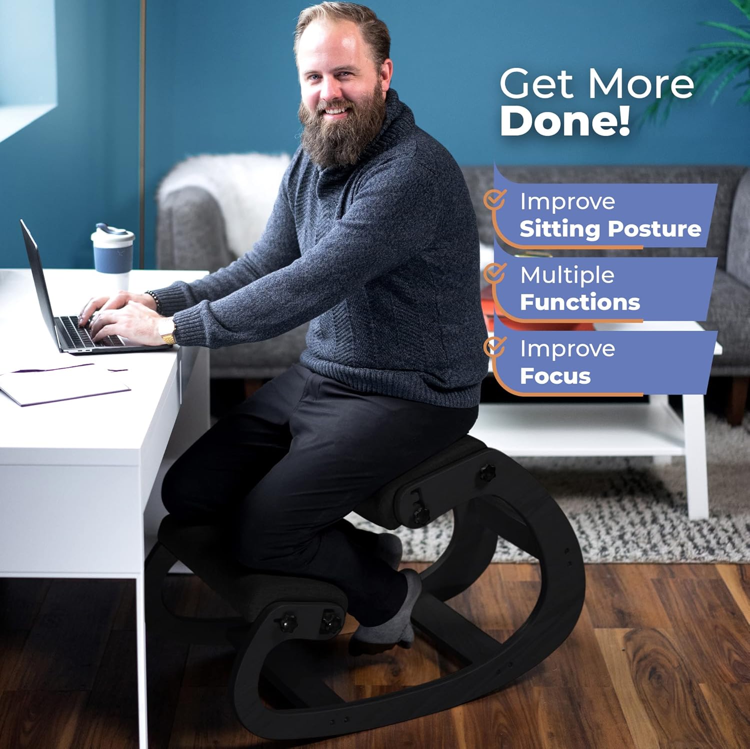 Kursi Lutut Ergonomis Kayu, Ku - Furniture Chairs For Office ulasan dan harga