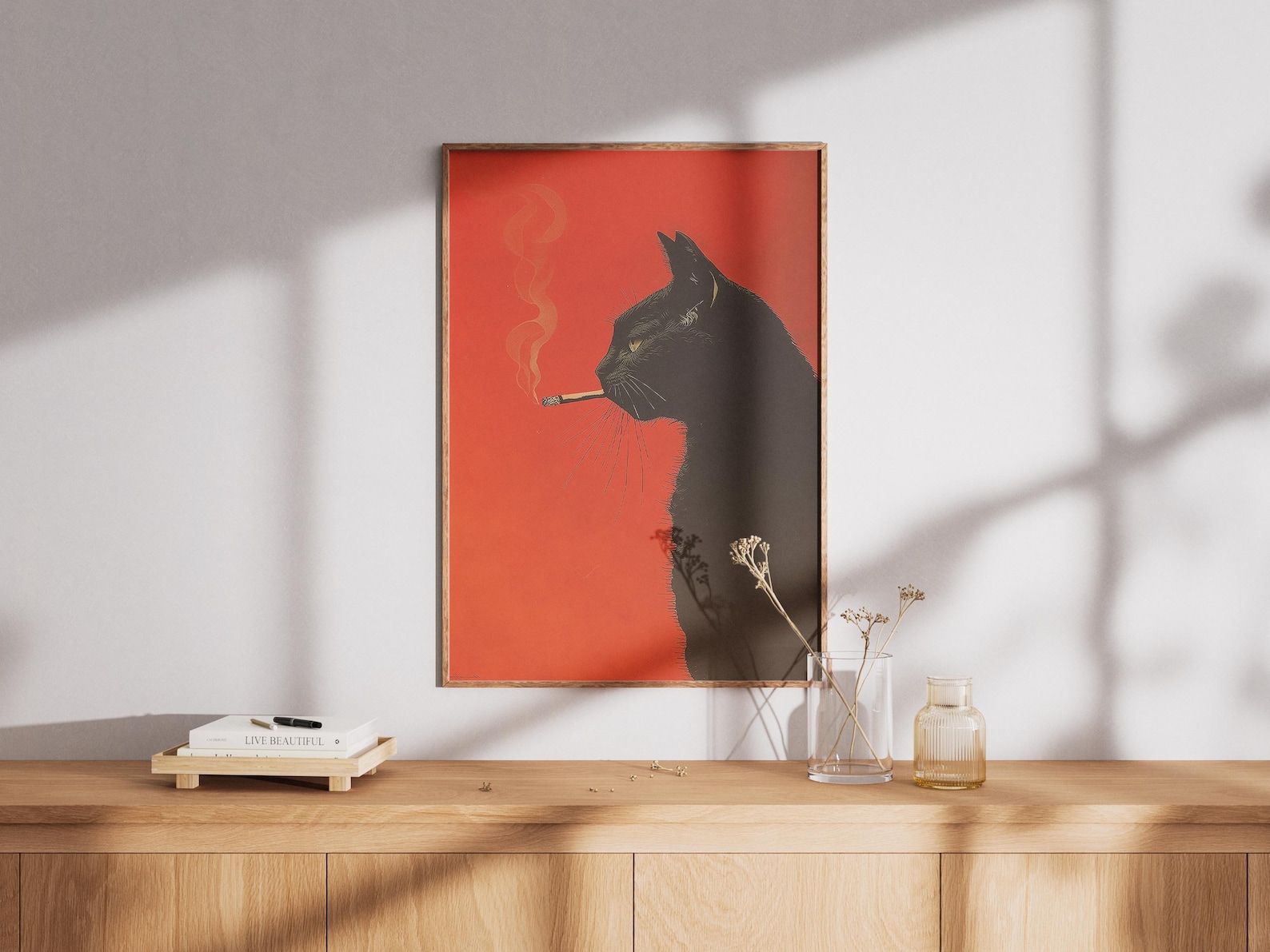 Cetakan Kanvas Kucing Hitam Vi - Office Furniture Modern ulasan dan harga