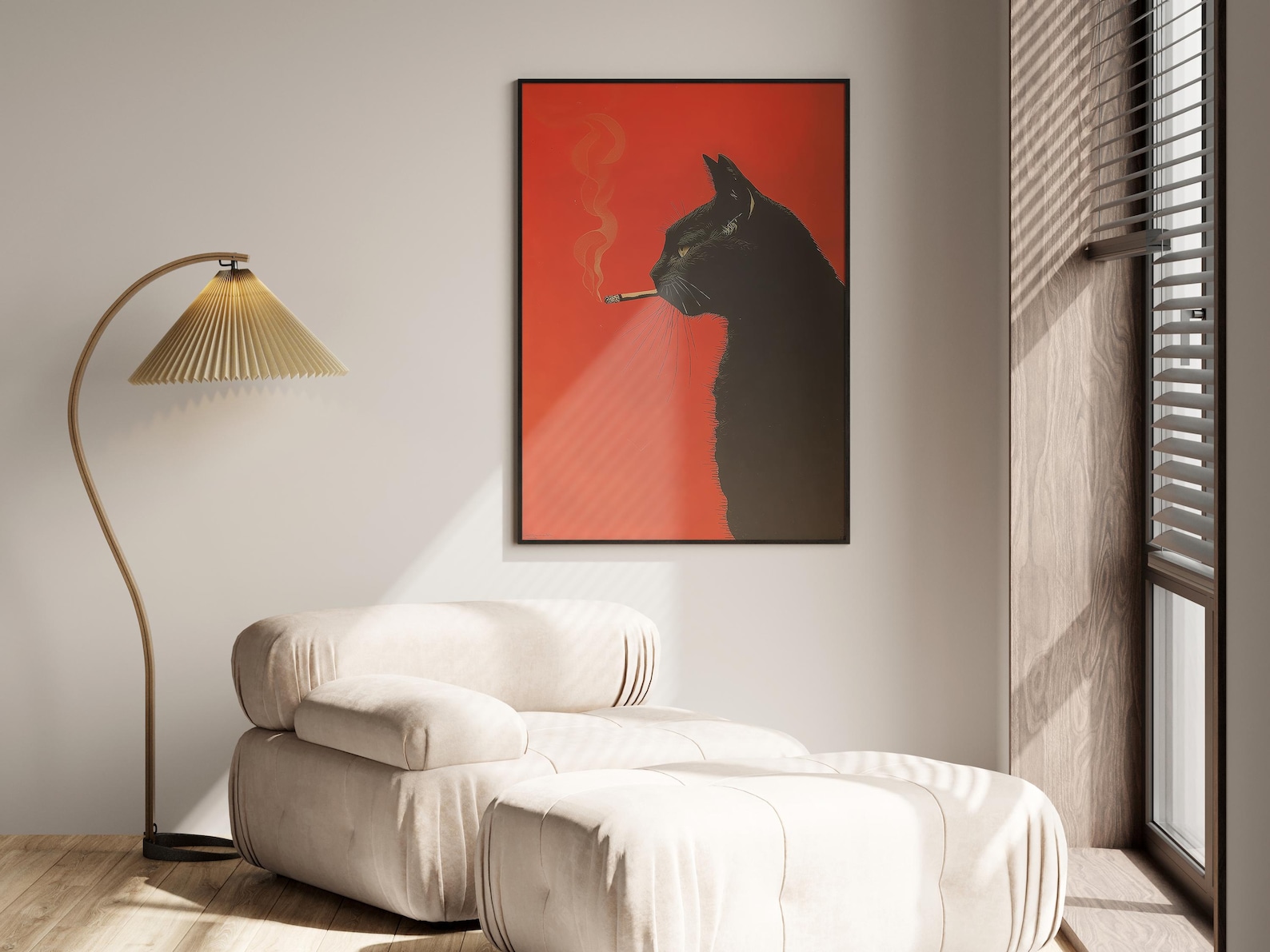 Cetakan Kanvas Kucing Hitam Vi - Office Furniture Modern ulasan dan harga