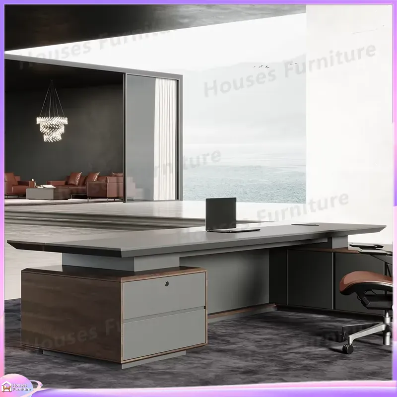 Meja Eksekutif Mewah Kayu Soli - Office Furniture Modern ulasan dan harga