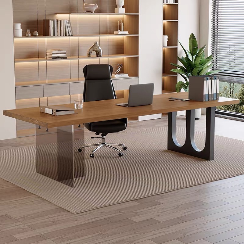 Meja Kantor Kayu Mengambang Ak - Office Furniture Modern ulasan dan harga