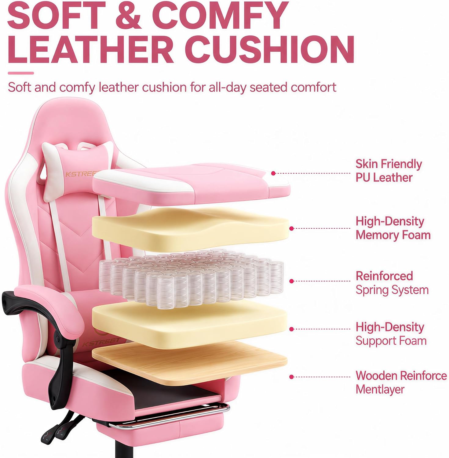 Kursi Gaming Ergonomis dengan  - Office Footrest Cushion ulasan dan harga