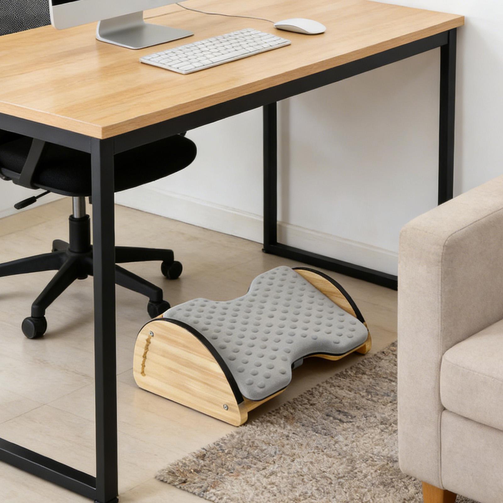 Bangku Sandaran Kaki Bambu Kan - Office Footrest Cushion ulasan dan harga