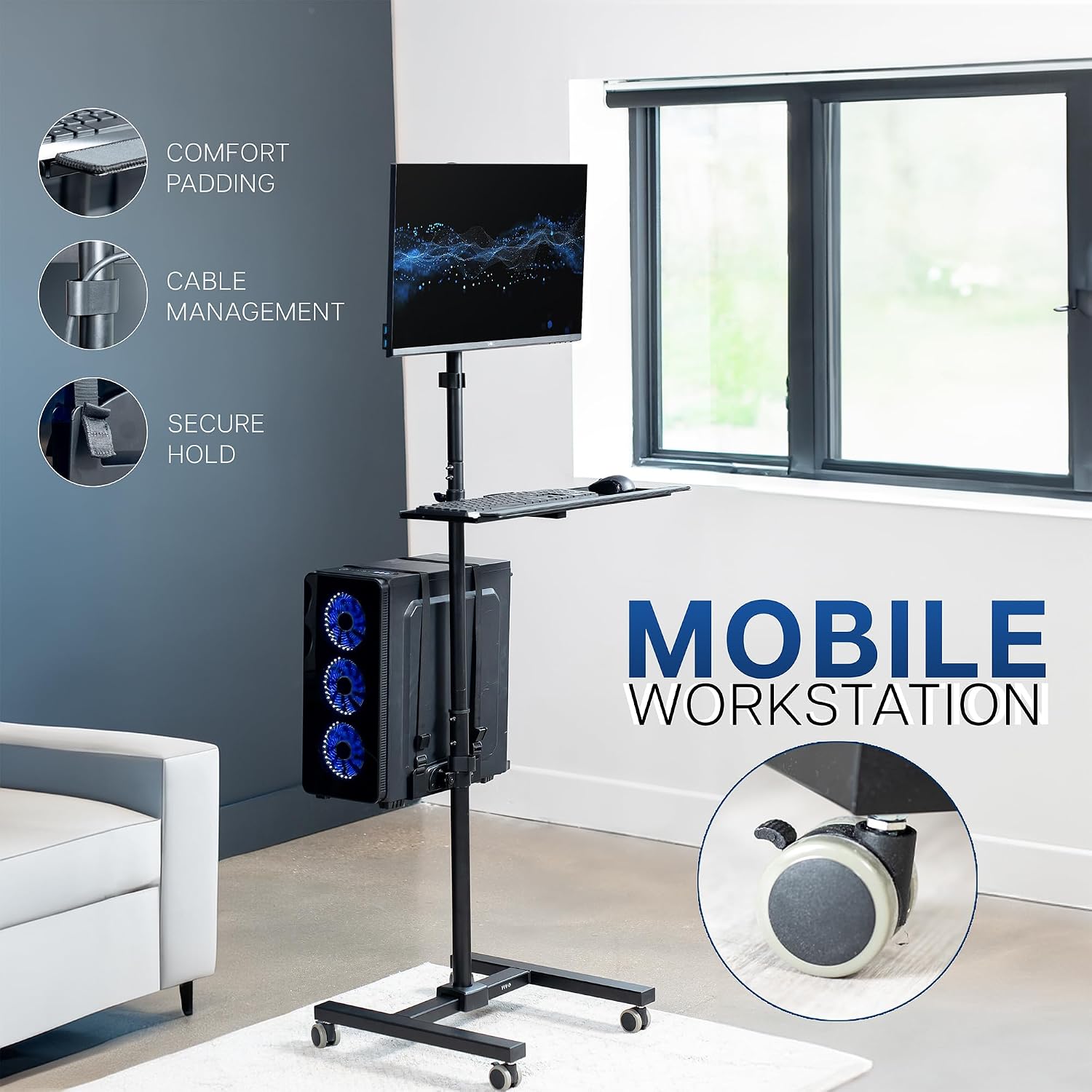 Troli Komputer Beroda Warna Hi - Adjustable Monitor Mount ulasan dan harga