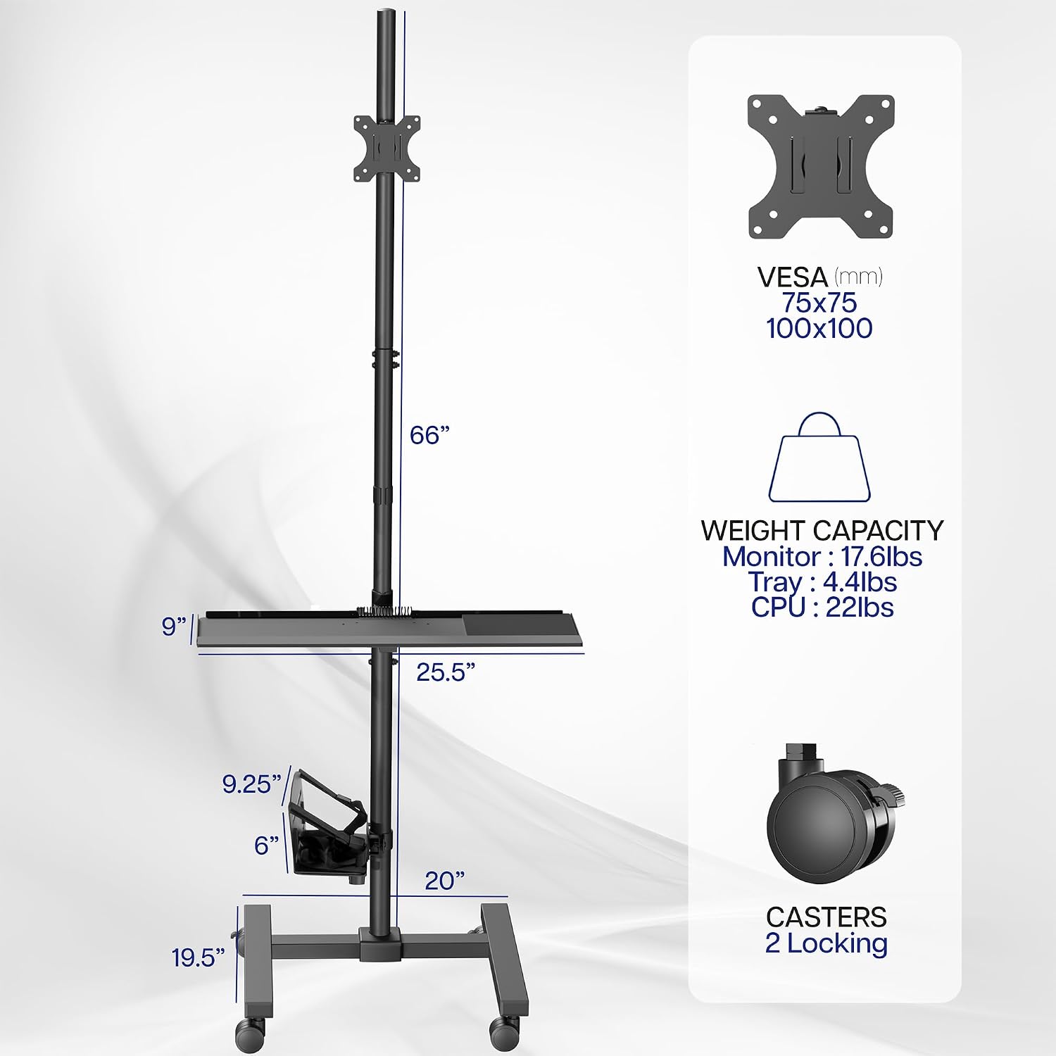 Troli Komputer Beroda Warna Hi - Adjustable Monitor Mount ulasan dan harga